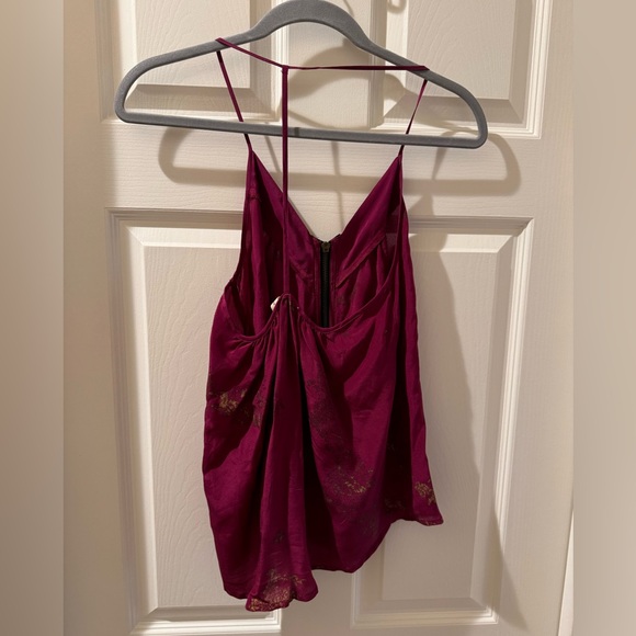 Purple top with external zipper & gold painting - Picture 2 of 2